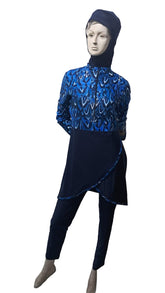 مايو شرعي سحاب مع رده أزرق